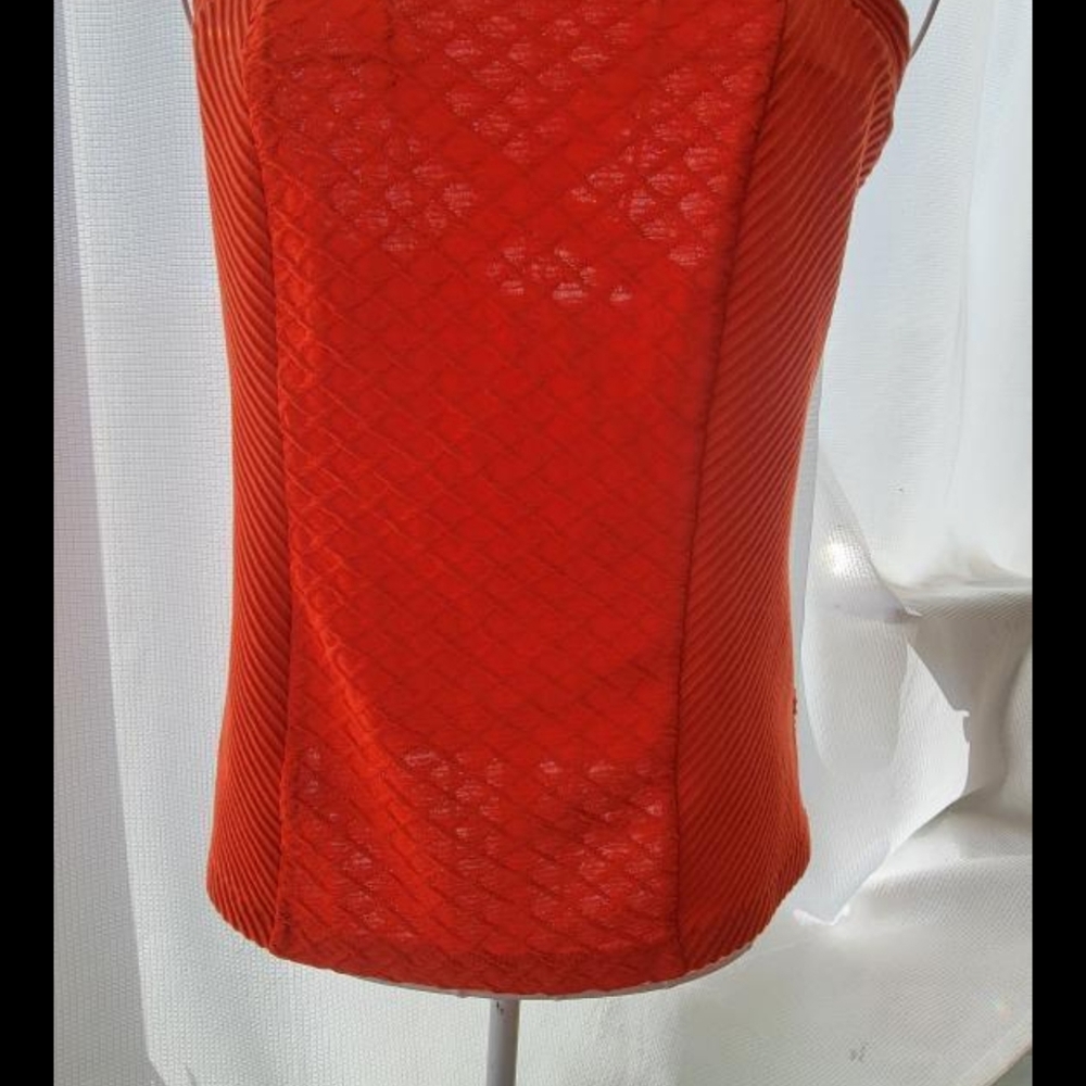 Deletta Fitted top Orange/red Size small women's